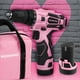thumbnail image 3 of Juego de destornilladores inalámbricos WORKPRO de 12 V con cargador y bolsa, color rosa, 3 of 9