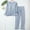 Blue, variant on Dolkfu Padded Pjs Set for Women V Neck Long Sleeve Sleepwear Sets Elastic Waist 2 Pc Lounge Women's Sleepwear L