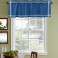 thumbnail image 5 of Pure Navy Blue Valances for Windows, Simple Solid Color Light Filtering Kitchen Curtains, Rod Pocket Window Valance Curtains for Living Room Bedroom, 42" W x 12" L, 2 Panels, 5 of 9