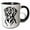 Black/White, variant on 3drose, Funny Cute Black Labrador Retriever Puppy Dog Abstract Art, 15oz Two-tone Black Mug
