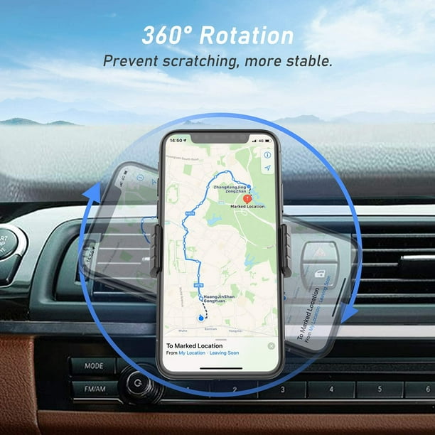 Blukar Car Phone Holder, Air Vent Phone Mount Holder for Car - Dual Vent  Clips Design, 360° Rotation Universal for All 
