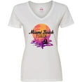 thumbnail image 3 of Inktastic Miami Beach Florida Vacation Sunset Women's V-Neck T-Shirt, 3 of 5