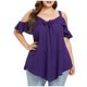 thumbnail image 2 of Arco trompeta mangas irregular cuello en V camisa de gasa 4 colores 6 yardas Irfora Azul marino 4XL, 2 of 4