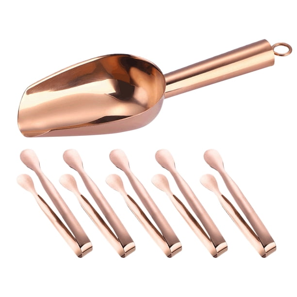 Pinzas de servicio, 6 unidades, acero inoxidable, para hielo y cubiteras, pinzas de cocina y para postres