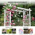 thumbnail image 7 of Ktaxon PVC Garden Arch 7Ft Garden Arch Arbor w/ Door for Climbing Plant Outdoor Wedding, 7 of 7