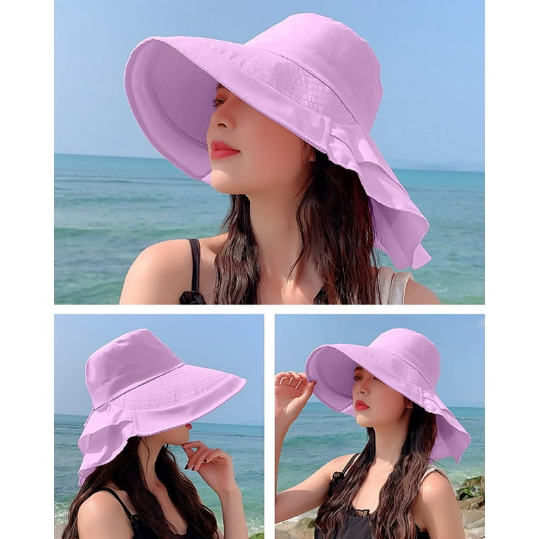 Zukuco Womens Sun Hat with Ponytail Hole UPF 50+ Wide Brim Fishing Hat,  Hiking Safari Hat with Neck Flap 