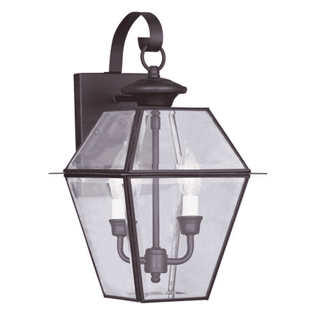 

Wall Sconces 2 Light With Clear Beveled Solid Brass Bronze size 9 in 120 Watts - World of Crystal