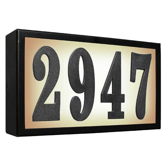 6 in. Serrano Standard Lighted Address Plaque Do It Yourself Kit - Black Frame Color