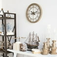 thumbnail image 6 of Mercana Mething Light Brown 19" Small Wooden Farmhouse Wall Clock, 6 of 7