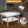 thumbnail image 4 of EliteEdge Support de Gril en Acier Inoxydable 36 par 28 Po avec Roulettes Verrouillables Surface Antimicrobienne Robuste Capacité de Charge de 1500 Livres Bord Courbé pour Cuisines Commerciales et Usage Extérieur, 4 of 7