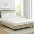 thumbnail image 2 of Queen Satin Fitted Sheet Ivory White - Luxury Silky Smooth Cooling Bottom Sheet, Fade-Resistant, 2 of 5