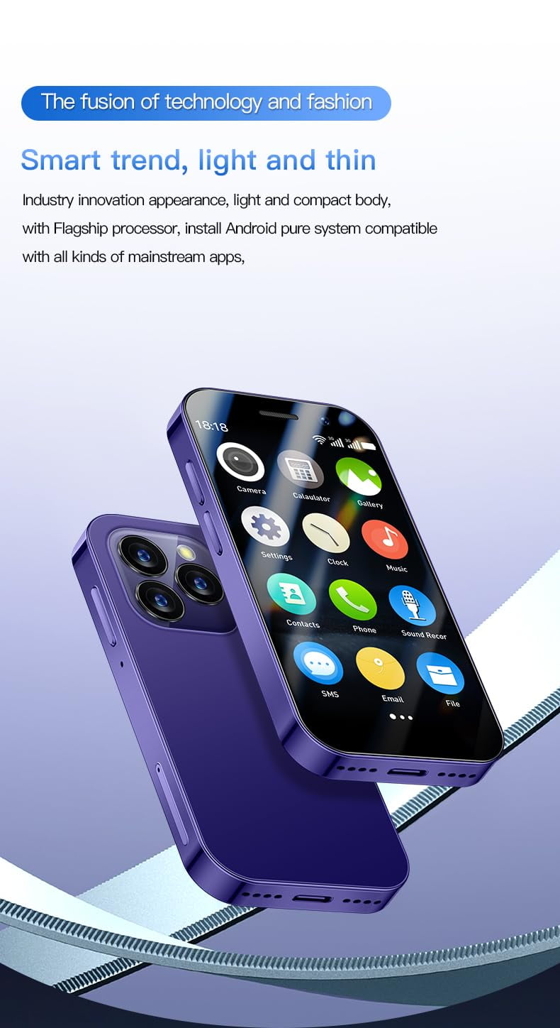 Mini Smart Phone Unlocked for Kids Tiny Smartphone Android 9.0 3Inches Portable Small Size Cellphone 2GB RAM 16GB ROM 5MP Backup Moible Phones Gift for Students