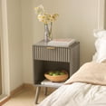 thumbnail image 2 of Mesita de noche Fultyle Mid Century Modern con cajón gris, 2 of 7