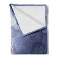 thumbnail image 2 of Night Soft Flannel Fleece Throw Blanket, Lightning Strike Thunderstorm in the Air at Dark Night Rainy Electric Force Bolts Image, Cozy Plush for Indoor and Outdoor Use, 50" x 70", Blue, by Ambesonne, 2 of 5