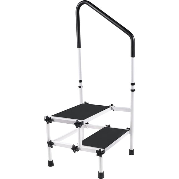CBYZYFXY Medical 2 Step Stool Ladder with Handrail Handle for Elderly,Seniors,Kitchen Bathroom Viechle Step Stool with Thick Rubber Feet and Anti-Skid Platform,Heavy Duty 400 Lbs Capacity