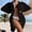 Black, variant on Tqcoqu Women's Split Side Down Collar Button Long Sleeve Blouses Skirt Beach Bathing Suit Swim Coverup,Black,Women's S-XL