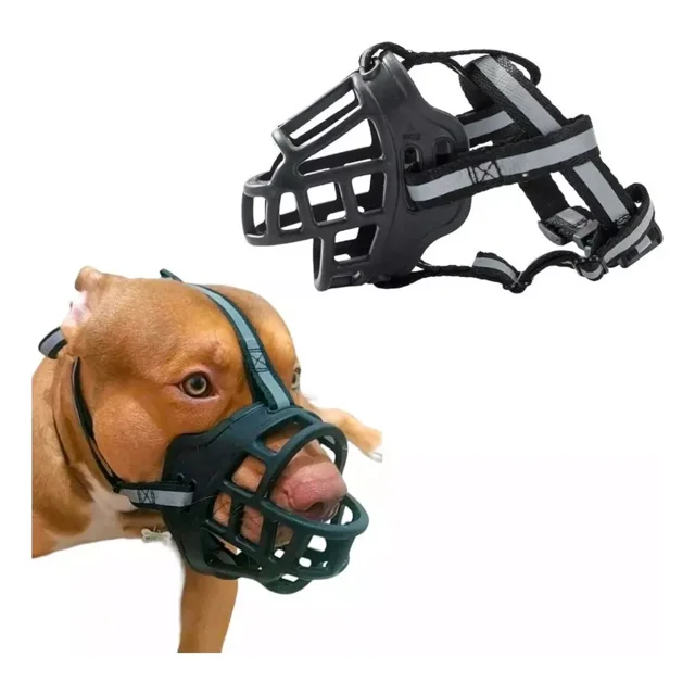 Bozal De Silicona Ajustable Para Perros Grandes Como Pitbull