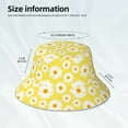 thumbnail image 3 of Yiaed Daisies Flowers Print Reflective Stripe Bucket Hat Unisex Funny Outdoor Fisherman Cap Beach Sun Hat, 3 of 5