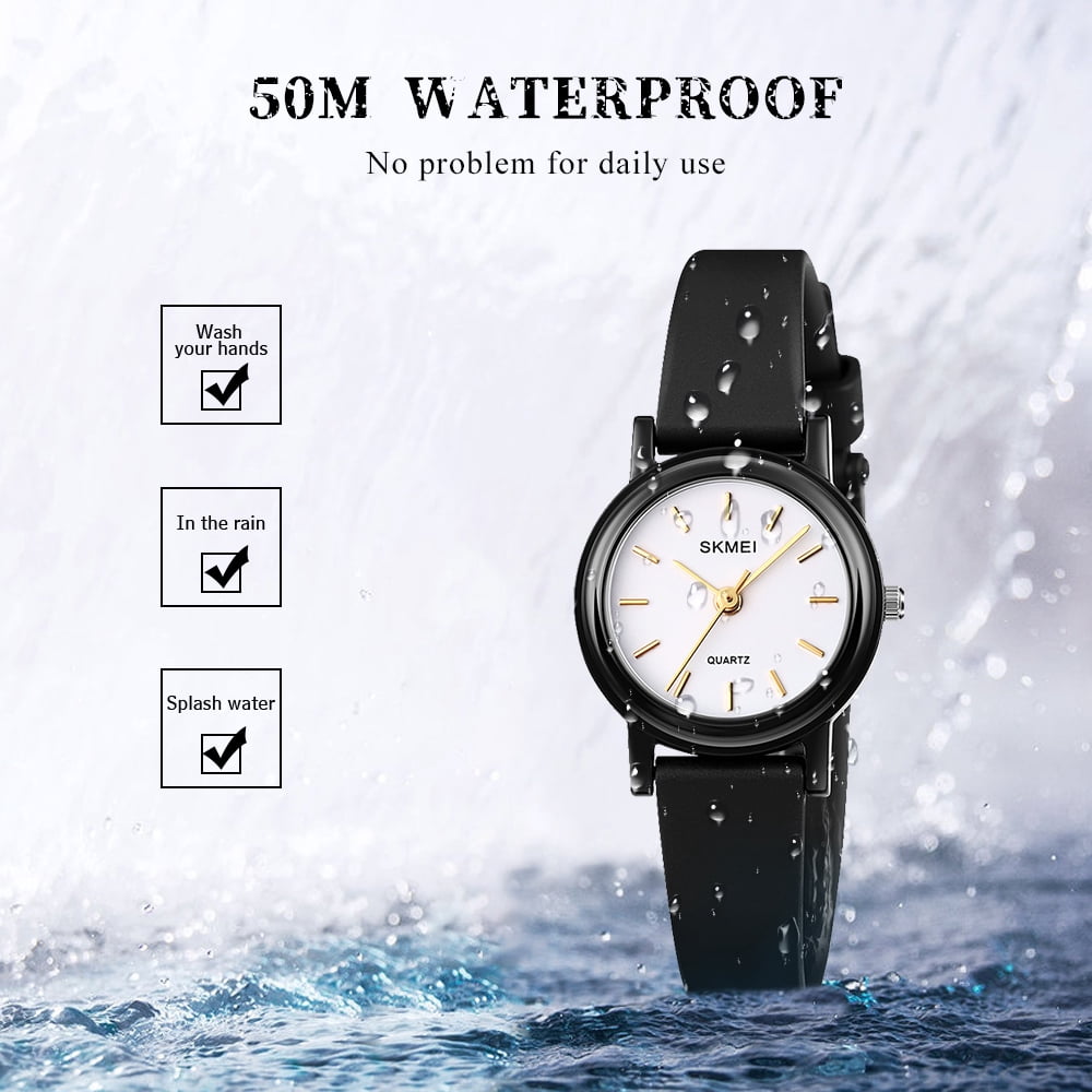 SKMEI Womens Watch, Waterproof Sport Watch for Women Fashion Simple Exquisite Gift Watch, Gold