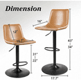 thumbnail image 6 of Waleaf Swivel Counter Height Bar Stools with Back Set of 2,Adjustable Dining Barstools with Footrest, 6 of 10