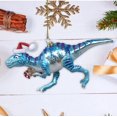 thumbnail image 4 of Christmas Theme Dinosaur Raptor Glass Ornament, 4 of 4