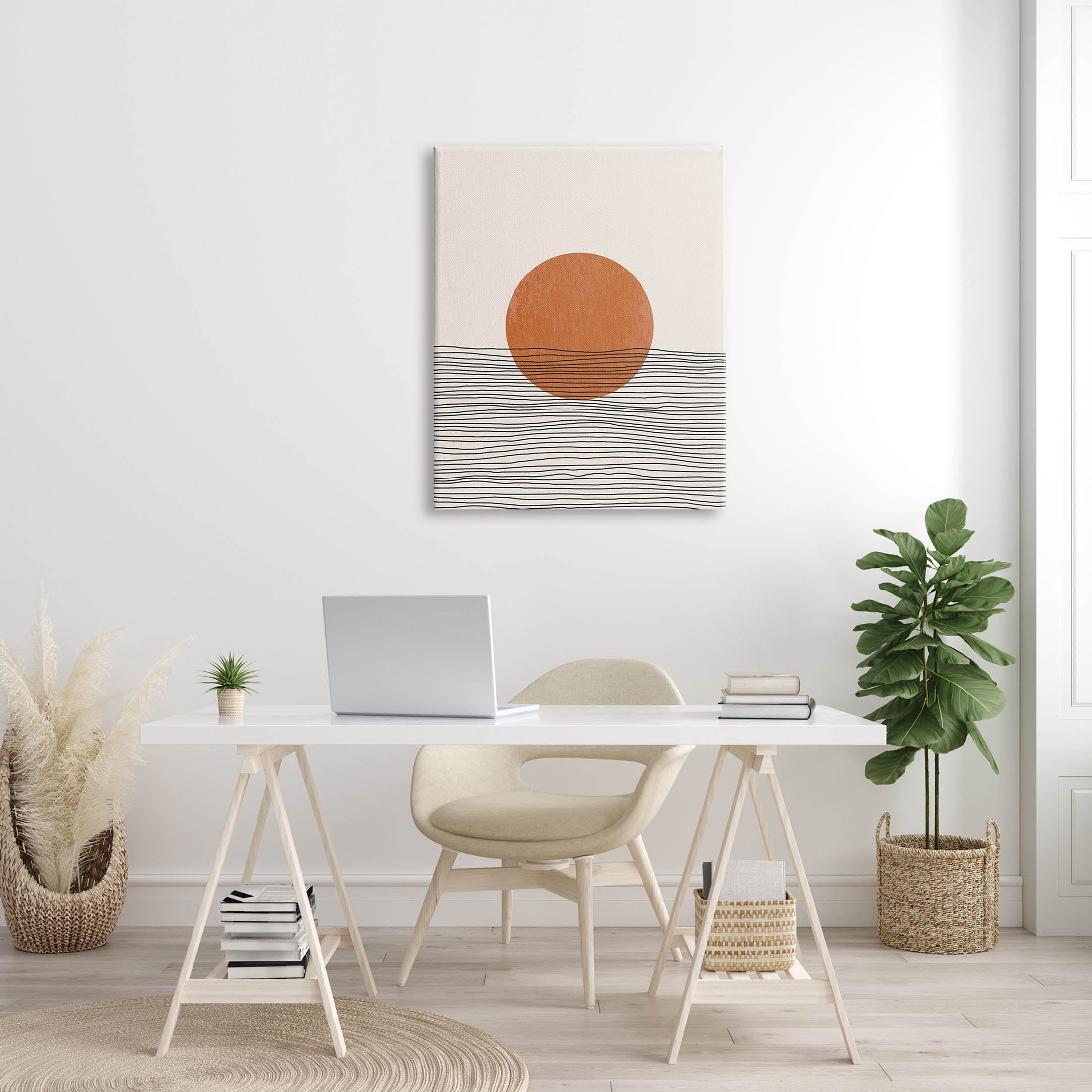 Stupell Industries Circle Shape Layered Stripes Lines Graphic Art Gallery Wrapped Canvas Print Wall Art, Design by JJ Design House LLC