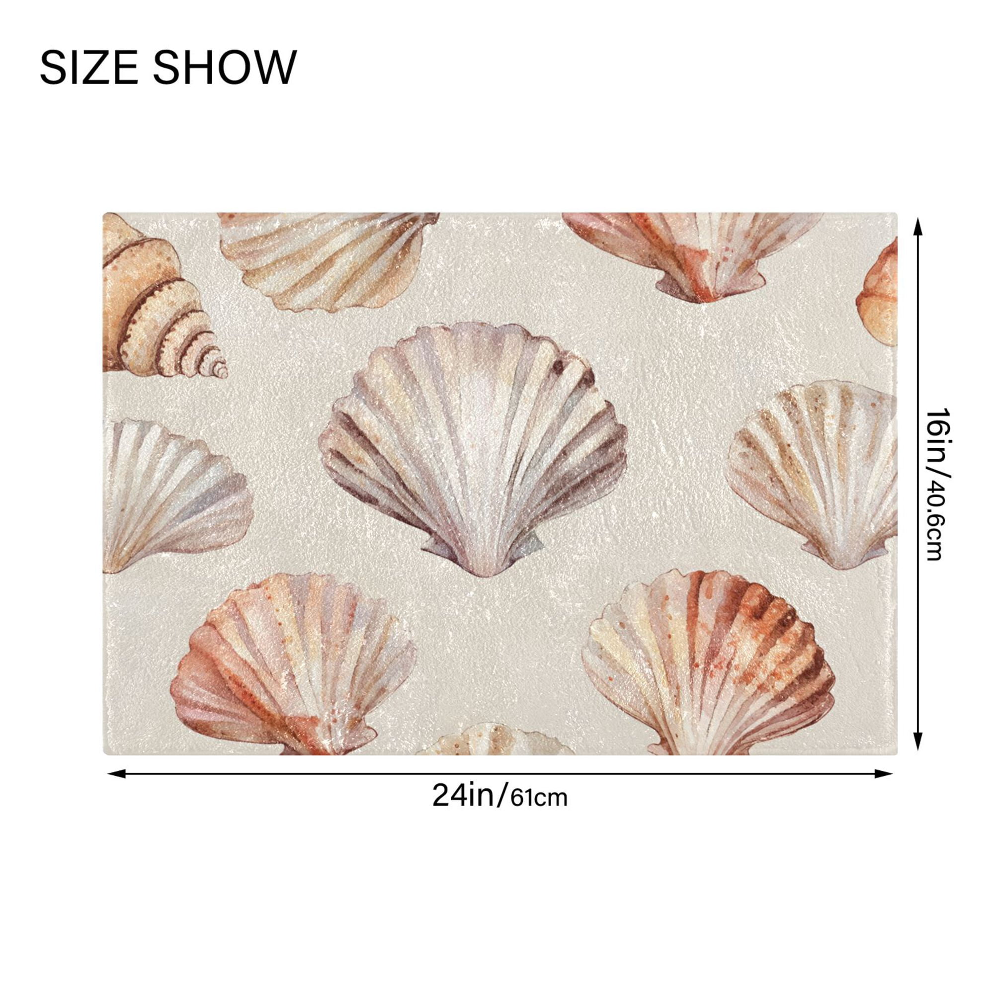 Yayeee Bath Rug for Bathroom Floor Non Slip Rectangle Fluffy Soft Absorbent Mat, 16"x24", Purple Seashell