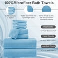 thumbnail image 6 of Covina Home 8 Piece Light Blue Bath Towel Set Microfiber Bathroom Towel Set Ultra Soft Plush Oversized Towels Adult Luxury Bath Sheet, 6 of 9