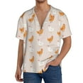 thumbnail image 3 of Haiem Funny Chicken Men's Casual Shirts Short Sleeve Button Down Shirts Fashion Textured Summer Beach Shirt-3X-Large, 3 of 7