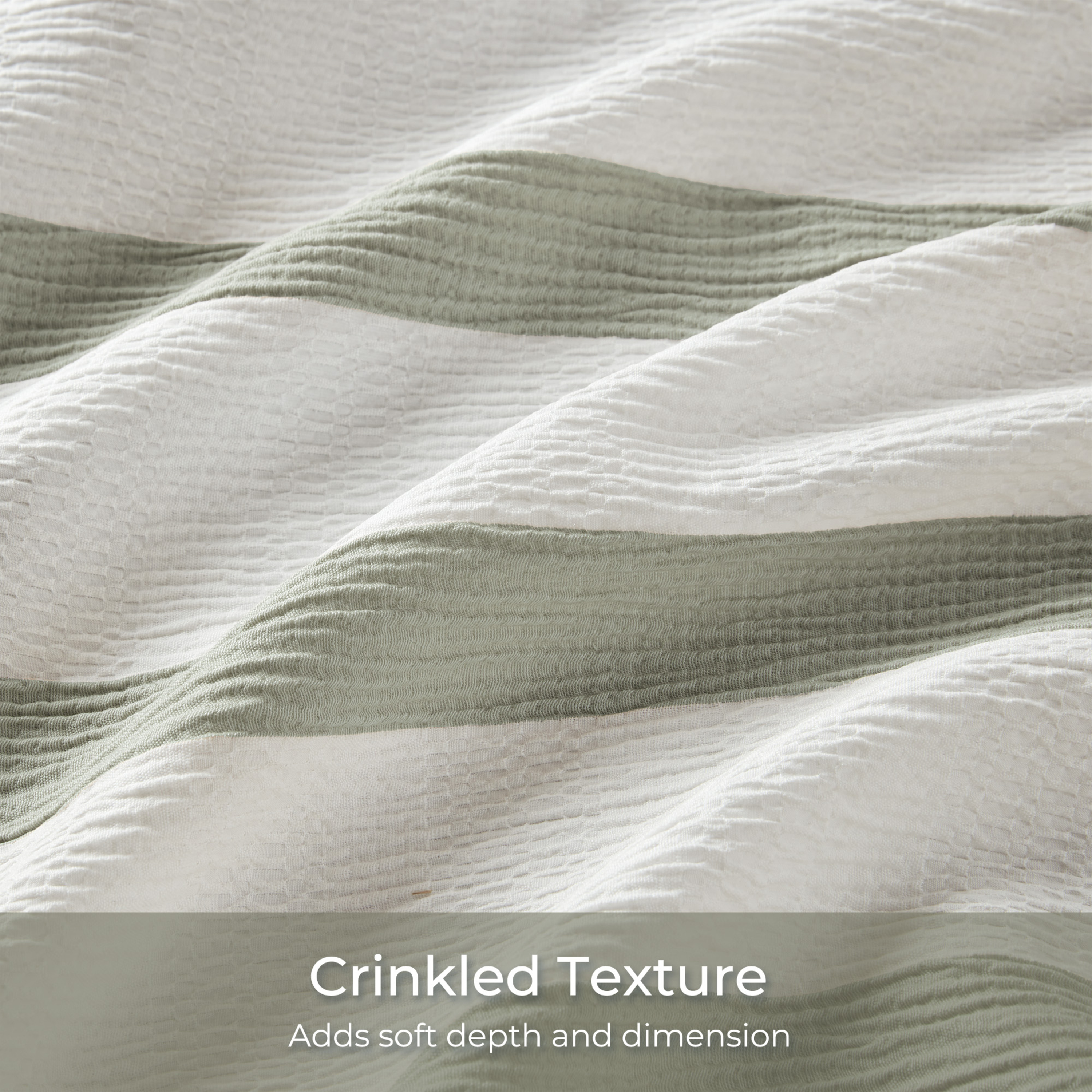 Regency Heights King/Cal King Comforter Set, Striped Texture Bedding Comforter Sets, 3 Pieces Tonal Stripes Woven Comforter with Pillow Sham, Sage Green
