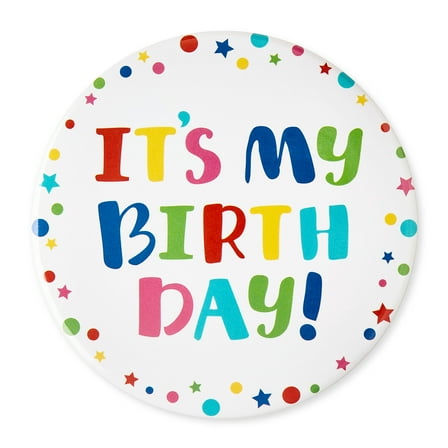 3" Multicolor It's My Birthday Button Party Favors, by Way To Celebrate