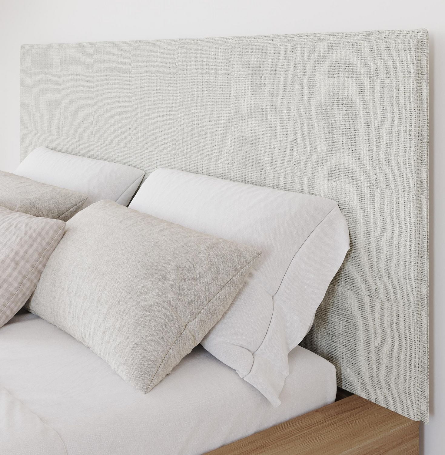 Ensemble de chambre à coucher Julian 3 pièces avec lit plateforme, tête de lit rembourrée et table de chevet