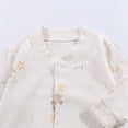 thumbnail image 3 of larppty Newborn Baby Boys Romper Outfits Infant Long Sleeve One-Piece Toddler Button Jumpsuits, 3 of 4