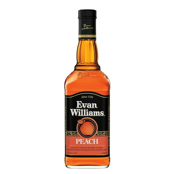 Evan Williams Peach Whiskey Liqueur, 750 ml Bottle, 33% ABV