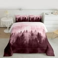 thumbnail image 2 of Manfei Smoky Jungle 3 Pieces Queen Comforter Set for Female Men Women,Woodland Tree Ultra Soft Bedding Sets,Botanical Plants Bedding Comforter Set,Ultra Soft Home Decor,Reversible, 2 of 8