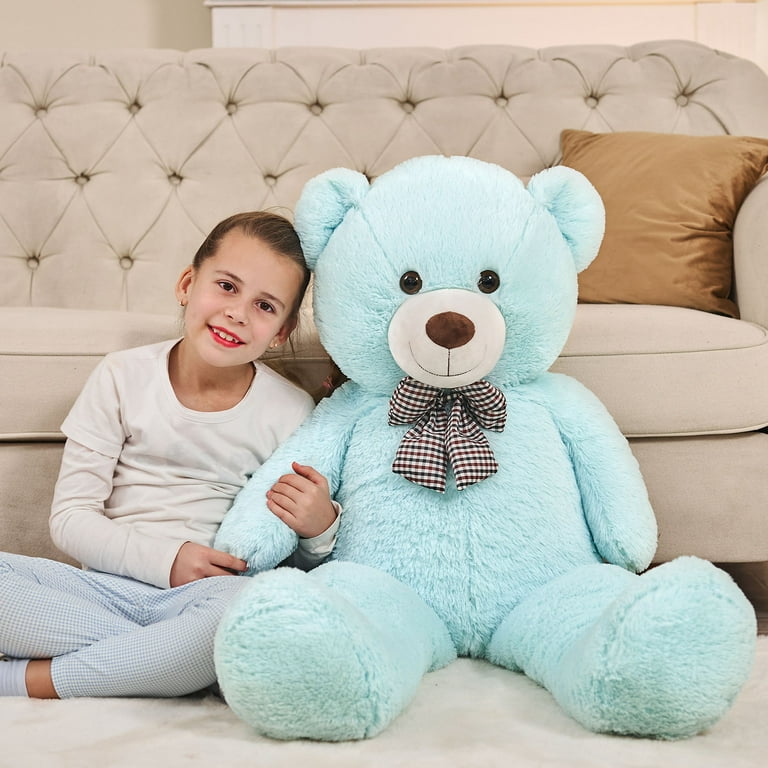 Giant Blue Plush Teddy Bear 47 Inch, Stuffed Animal Soft Toy Huge