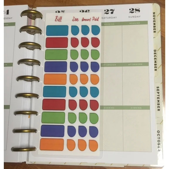 (Short) Bills To Pay Two-Sided Dashboard 4 Use With Happy Planner~