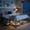Antique Gray, variant on King Size Platform Bed Frame with Storage Drawers and Light, Wood Floor Bed Frame without Headboard, Wood Slats and Heavy Duty Support, No Box Spring Needed, Natural