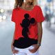 thumbnail image 1 of Women Disney Mickey Mouse Minnie 3D Print T-Shirt Loose Short Sleeve T-Shirt Top Fashion Ladies Boho V-neck 3D T-shirt XS-5XLL Gao Jinjia LED, 1 of 2
