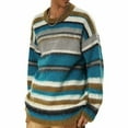 thumbnail image 4 of Men's Fashion Casual Contrast Round Neck Pullover Long Sleeve Loose Fit Sweater, 4 of 9