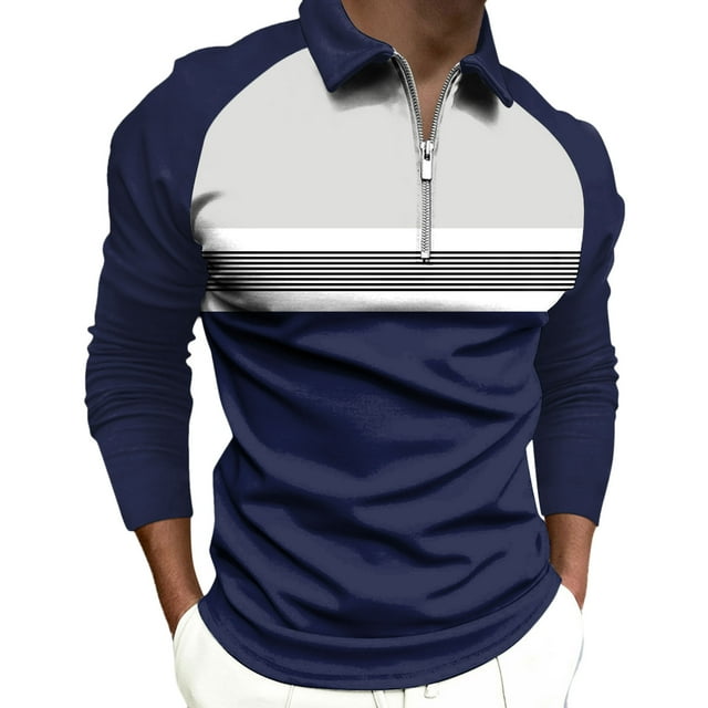 Tops para hombre Camisas Blusas Elegante Casual Camisas de manga larga Camisa con cuello Impreso Cremallera Cuello vuelto Odeerbi ODB-5