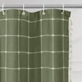 thumbnail image 4 of Zrodlmo Boho Farmhouse Shower Curtain with Hooks Rustic Cottagecore Fabric Bathroom Curtain with Tassels, 72" x 72", Green, 4 of 8