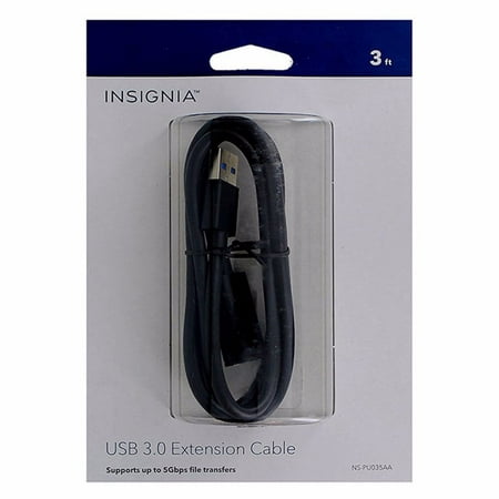 - Insignia 3 Ft USB 3.0 Extension Cable - Black