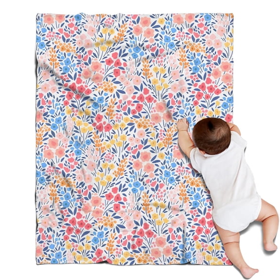 Pink Pioneer Flower Pattern Blanket,Comfortable Soft Flannel Throw Blanket,All Season,Warm Lightweight Blankets for Sofa Bed Couch Living Room Chair,30"x40"
