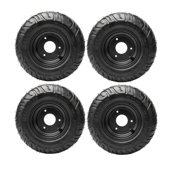 4pcs 13x5.00-6 Tire and Wheel Rim Assembly 13x5-6 Lawn Mower Tire 3 Lug Rim 6" Go Kart Wheels Road Tire Tubeless for ATV Quad Buggy 4 Wheeler Scooter Mini Bike Garden Tractor Snow Blower