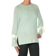 thumbnail image 2 of KENSIE $69 Womens New 1390 Blue Crew Neck Long Sleeve Casual Top XS B+B, 2 of 3