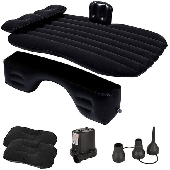 Car Mattress Air Mattress - Inflatable Mattress Blow Up Mattress Car Camping Air Bed with Air-Pump & 2 Air Pillows for SUV Minivan Mpv Camping Travel - Black