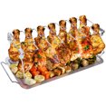 thumbnail image 1 of Parrilla para alitas de pollo: rejilla para asar de acero inoxidable con 14 ranuras y bandeja de goteo para parrilla ahumadora o, 1 of 5