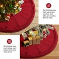 thumbnail image 4 of Ayieyill Christmas Tree Skirt, 48 inches Red Tree Skirt Luxury Cable Knit Knitted Thick Rustic Xmas Tree Skirt Decoration, Burgundy, 4 of 7