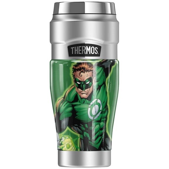 Green Lantern Character, THERMOS STAINLESS KING Stainless Steel Travel Tumbler, Vacuum insulated & Double Wall, 16oz